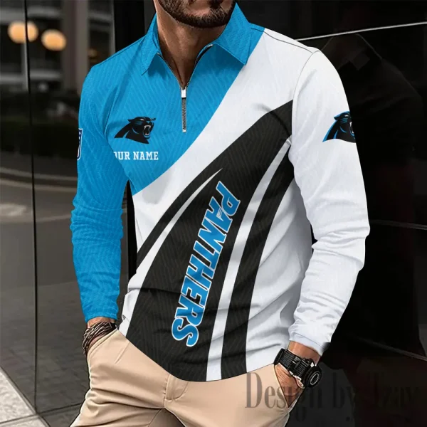 Carolina Panthers Fashion Men's Business Long Sleeve T-Shirt SPTLSPS332 - Image 2
