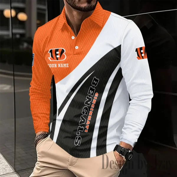 Cincinnati Bengals Fashion Men's Business Long Sleeve T-Shirt SPTLSPS334