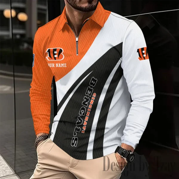 Cincinnati Bengals Fashion Men's Business Long Sleeve T-Shirt SPTLSPS334 - Image 2