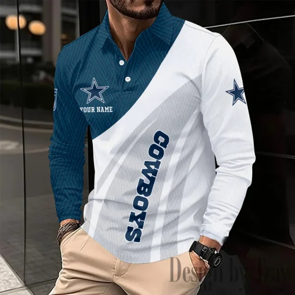 Dallas Cowboys Fashion Men's Business Long Sleeve T-Shirt SPTLSPS336