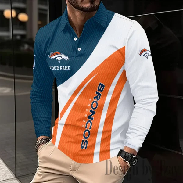 Denver Broncos Fashion Men's Business Long Sleeve T-Shirt SPTLSPS337