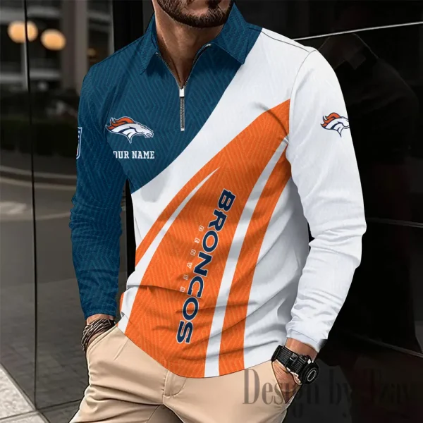 Denver Broncos Fashion Men's Business Long Sleeve T-Shirt SPTLSPS337 - Image 2