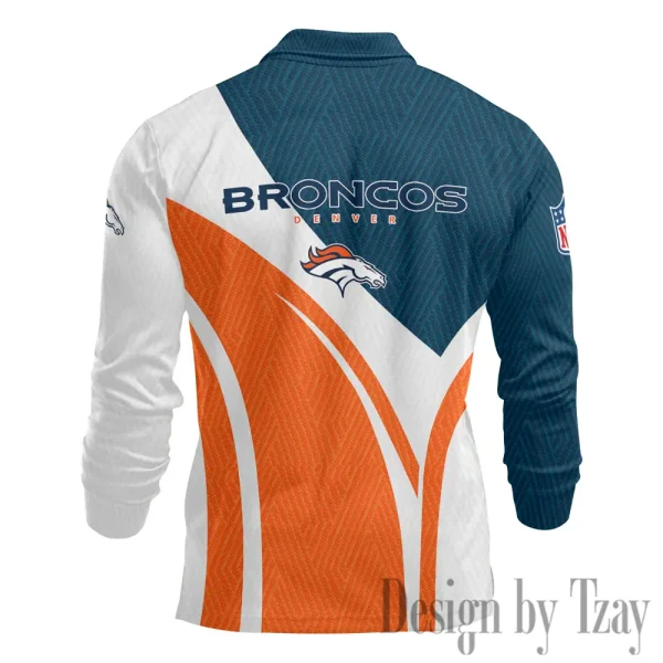 Denver Broncos Fashion Men's Business Long Sleeve T-Shirt SPTLSPS337 - Image 3