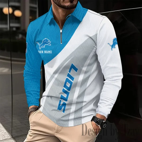 Detroit Lions Fashion Men's Business Long Sleeve T-Shirt SPTLSPS338 - Image 2