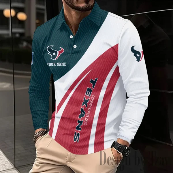 Houston Texans Fashion Men's Business Long Sleeve T-Shirt SPTLSPS340