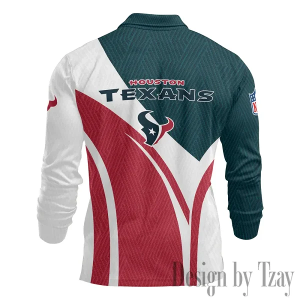 Houston Texans Fashion Men's Business Long Sleeve T-Shirt SPTLSPS340 - Image 3