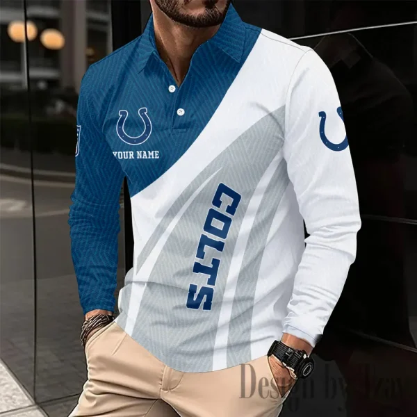 Indianapolis Colts Fashion Men's Business Long Sleeve T-Shirt SPTLSPS341