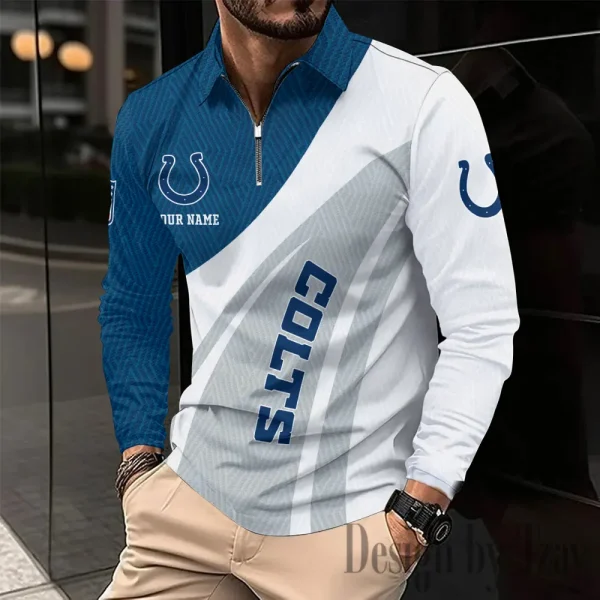 Indianapolis Colts Fashion Men's Business Long Sleeve T-Shirt SPTLSPS341 - Image 2