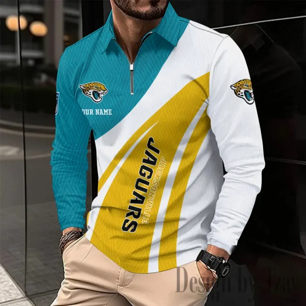 Jacksonville Jaguars Fashion Men's Business Long Sleeve T-Shirt SPTLSPS342 - Image 2