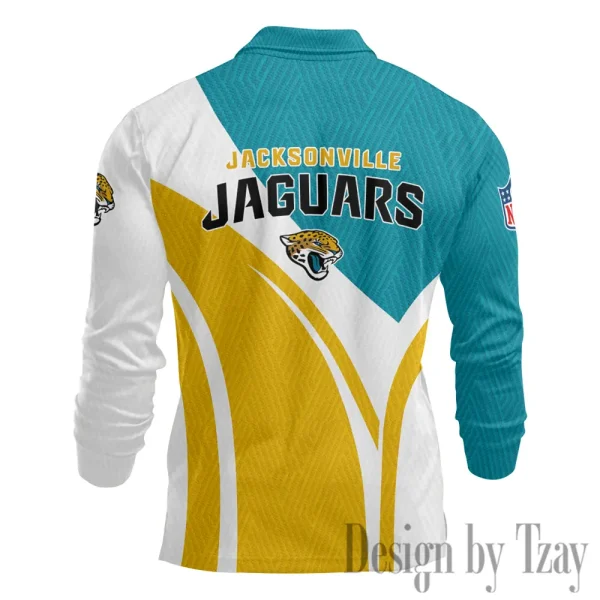 Jacksonville Jaguars Fashion Men's Business Long Sleeve T-Shirt SPTLSPS342 - Image 3