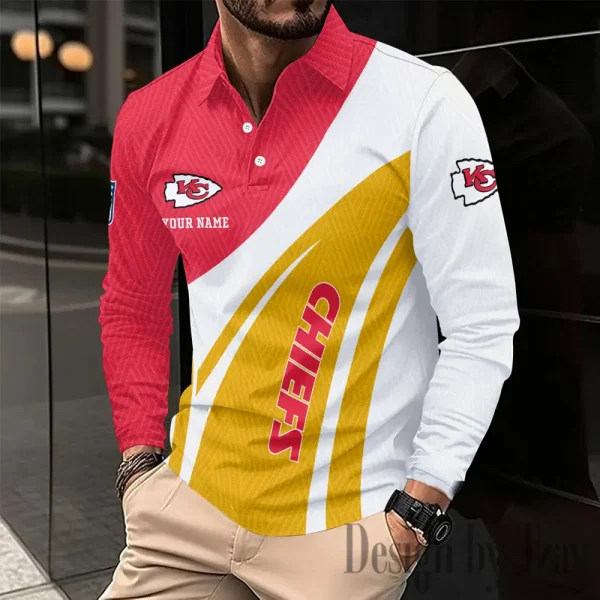 Kansas City Chiefs Fashion Men's Business Long Sleeve T-Shirt SPTLSPS343