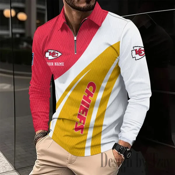 Kansas City Chiefs Fashion Men's Business Long Sleeve T-Shirt SPTLSPS343 - Image 2