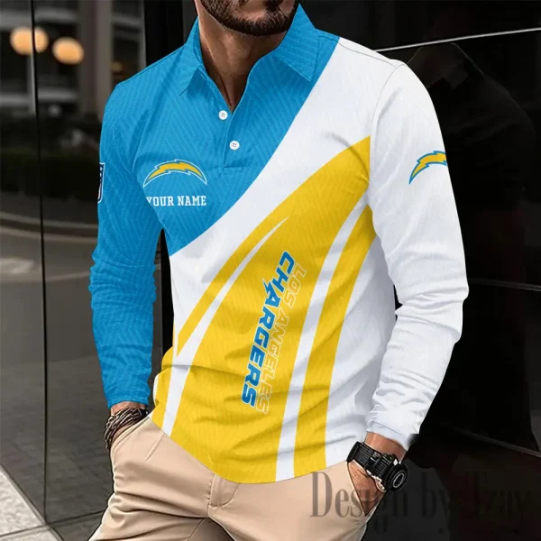 Los Angeles Chargers Fashion Men's Business Long Sleeve T-Shirt SPTLSPS345