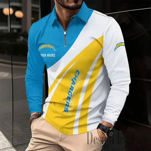Los Angeles Chargers Fashion Men's Business Long Sleeve T-Shirt SPTLSPS345 - Image 2