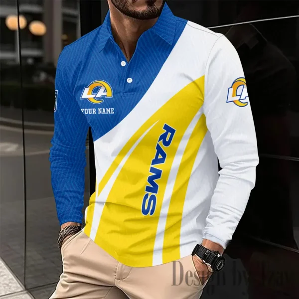 Los Angeles Rams Fashion Men's Business Long Sleeve T-Shirt SPTLSPS346