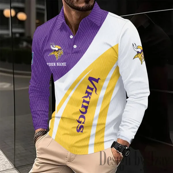 Minnesota Vikings Fashion Men's Business Long Sleeve T-Shirt SPTLSPS348