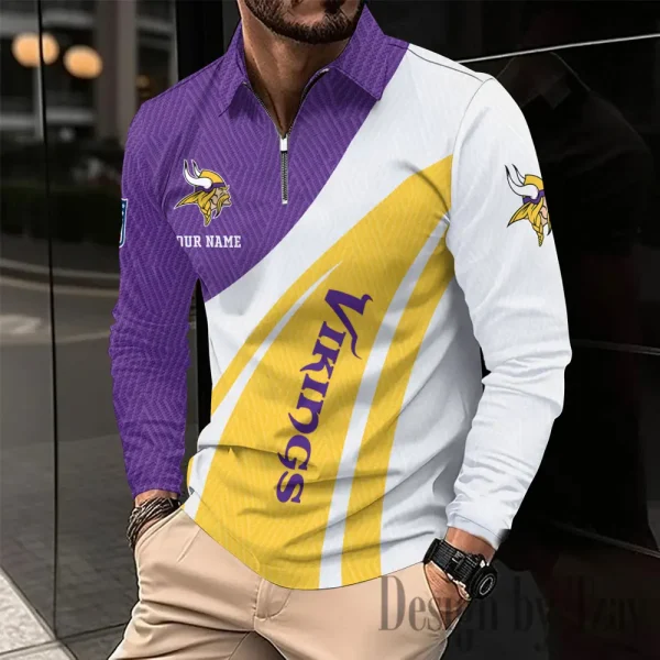 Minnesota Vikings Fashion Men's Business Long Sleeve T-Shirt SPTLSPS348 - Image 2