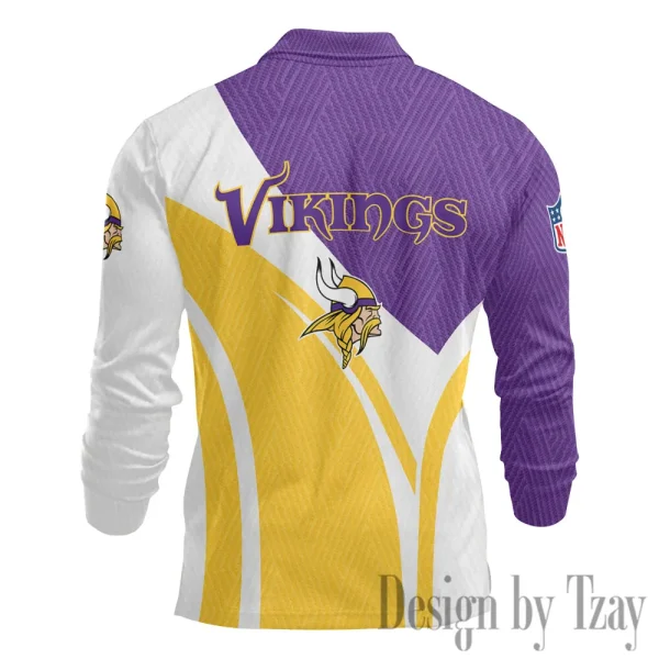Minnesota Vikings Fashion Men's Business Long Sleeve T-Shirt SPTLSPS348 - Image 3