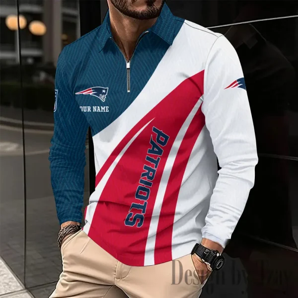 New England Patriots Fashion Men's Business Long Sleeve T-Shirt SPTLSPS349 - Image 2