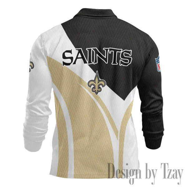 New Orleans Saints Fashion Men's Business Long Sleeve T-Shirt SPTLSPS350 - Image 3