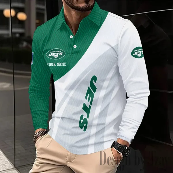 New York Jets Fashion Men's Business Long Sleeve T-Shirt SPTLSPS352