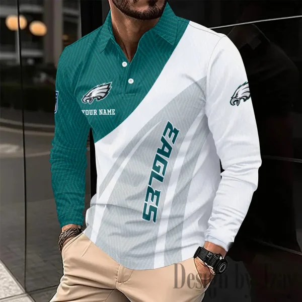 Philadelphia Eagles Fashion Men's Business Long Sleeve T-Shirt SPTLSPS353
