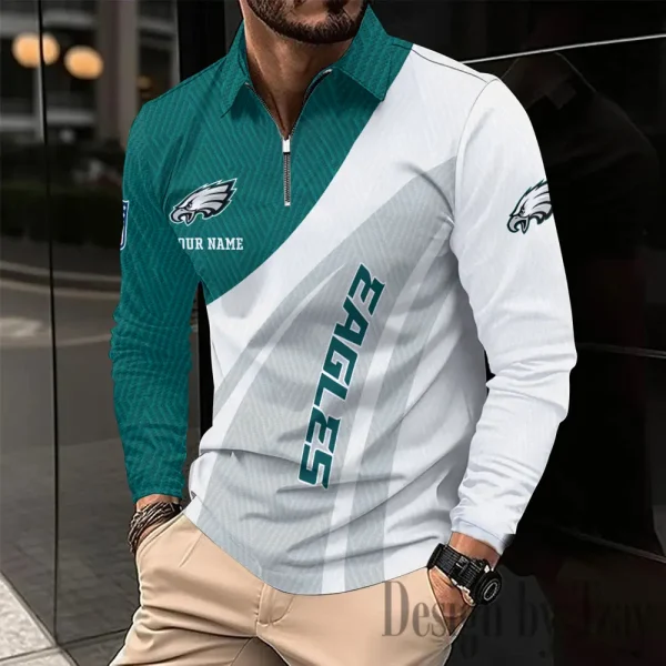 Philadelphia Eagles Fashion Men's Business Long Sleeve T-Shirt SPTLSPS353 - Image 2