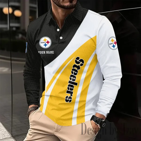 Pittsburgh Steelers Fashion Men's Business Long Sleeve T-Shirt SPTLSPS354