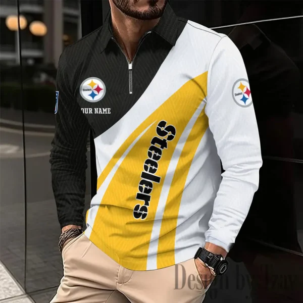 Pittsburgh Steelers Fashion Men's Business Long Sleeve T-Shirt SPTLSPS354 - Image 2