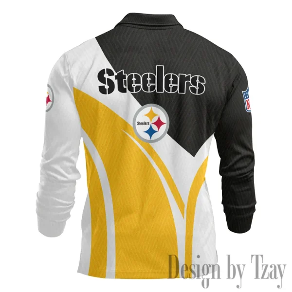 Pittsburgh Steelers Fashion Men's Business Long Sleeve T-Shirt SPTLSPS354 - Image 3