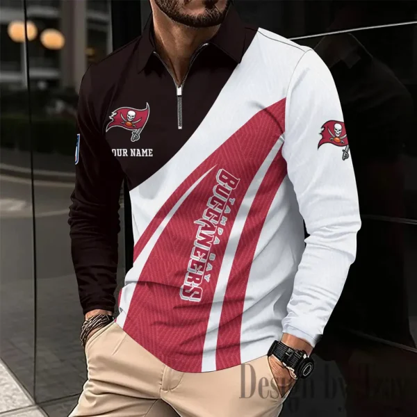 Tampa Bay Buccaneers Fashion Men's Business Long Sleeve T-Shirt SPTLSPS357 - Image 2