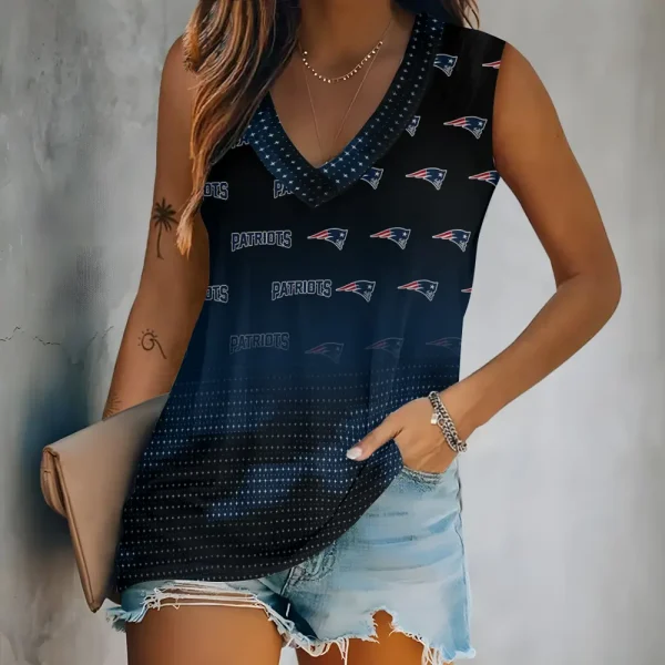 New England Patriots V-neck Women’s Vest T-shirt SPTVNECKWVTS184