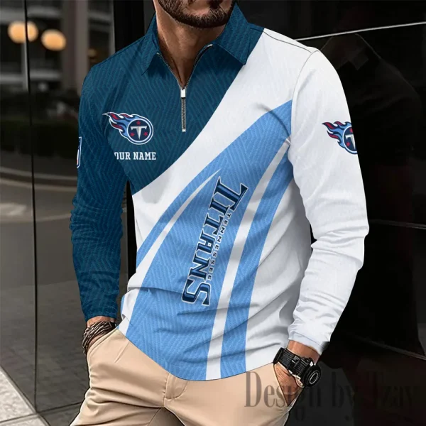 Tennessee Titans Fashion Men's Business Long Sleeve T-Shirt SPTLSPS358 - Image 2