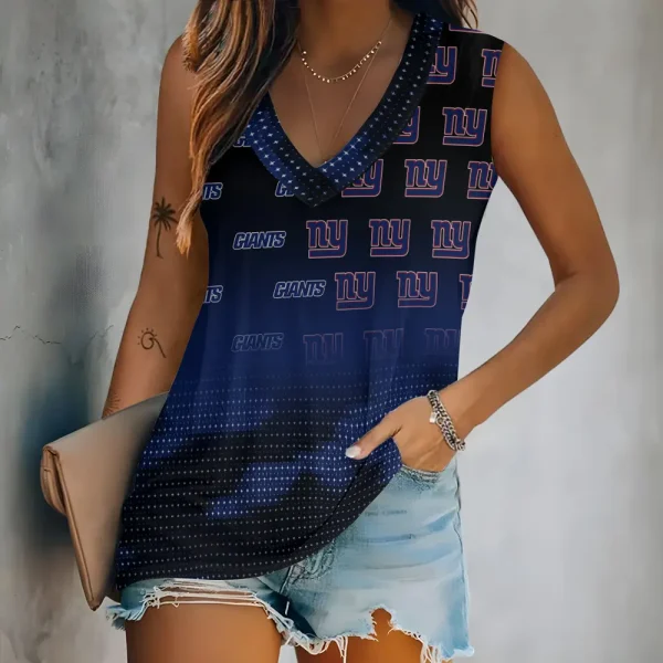 New York Giants V-neck Women’s Vest T-shirt SPTVNECKWVTS186
