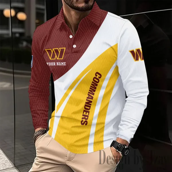 Washington Commanders Fashion Men's Business Long Sleeve T-Shirt SPTLSPS359