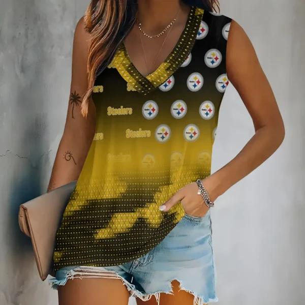 Pittsburgh Steelers V-neck Women’s Vest T-shirt SPTVNECKWVTS189