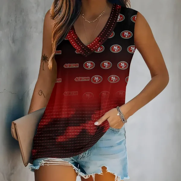 San Francisco 49ers V-neck Women’s Vest T-shirt SPTVNECKWVTS190