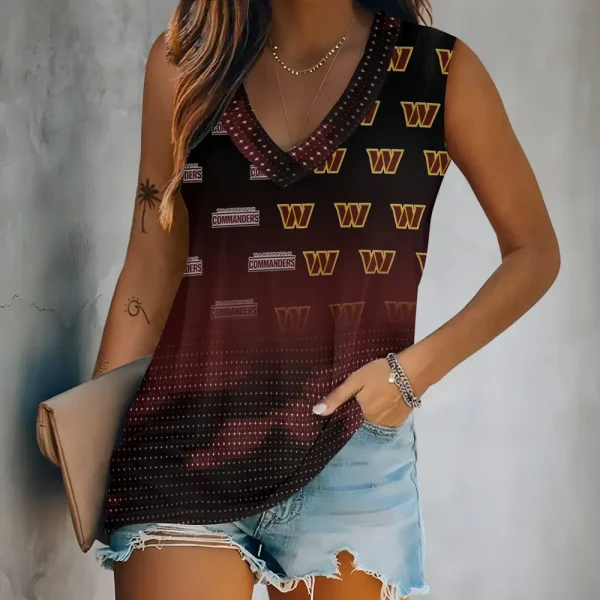 Washington Commanders V-neck Women’s Vest T-shirt SPTVNECKWVTS194