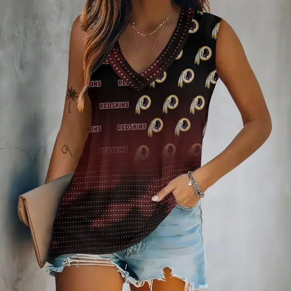 Washington Redskins V-neck Women’s Vest T-shirt SPTVNECKWVTS195