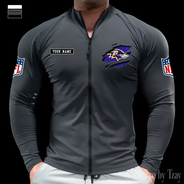 Baltimore Ravens Cycling Men Jersey Long Sleeve Thin Trending 2025 SPTCMJST003 - Image 3