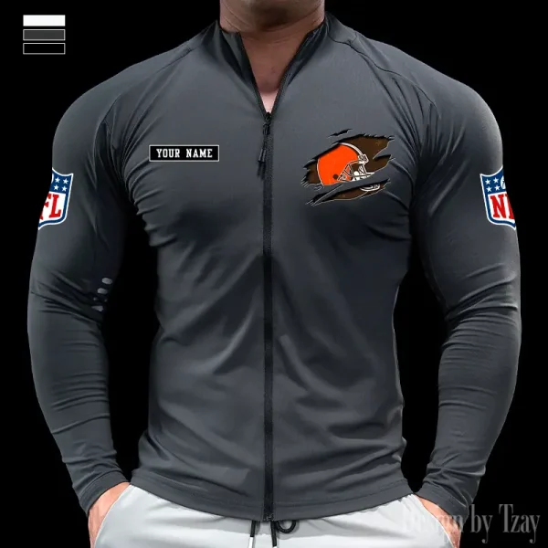 Cleveland Browns Cycling Men Jersey Long Sleeve Thin Trending 2025 SPTCMJST008 - Image 4