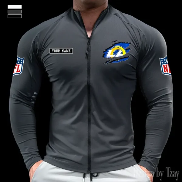 Los Angeles Rams Cycling Men Jersey Long Sleeve Thin Trending 2025 SPTCMJST019 - Image 4