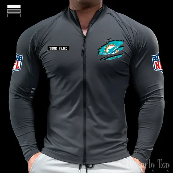 Miami Dolphins Cycling Men Jersey Long Sleeve Thin Trending 2025 SPTCMJST020