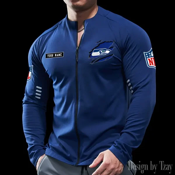 Seattle Seahawks Cycling Men Jersey Long Sleeve Thin Trending 2025 SPTCMJST029 - Image 3