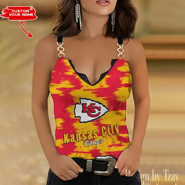 Kansas City Chiefs Women’s Chain Straps Tank Top SPTWCSTT154