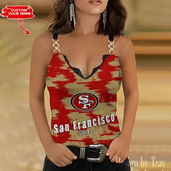 San Francisco 49ers Women’s Chain Straps Tank Top SPTWCSTT166