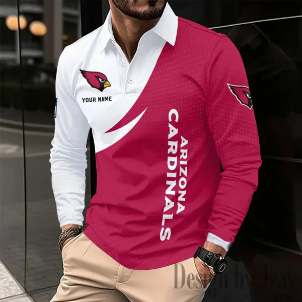 Arizona Cardinals Fashion Men's Business Long Sleeve T-Shirt SPTLSPS360