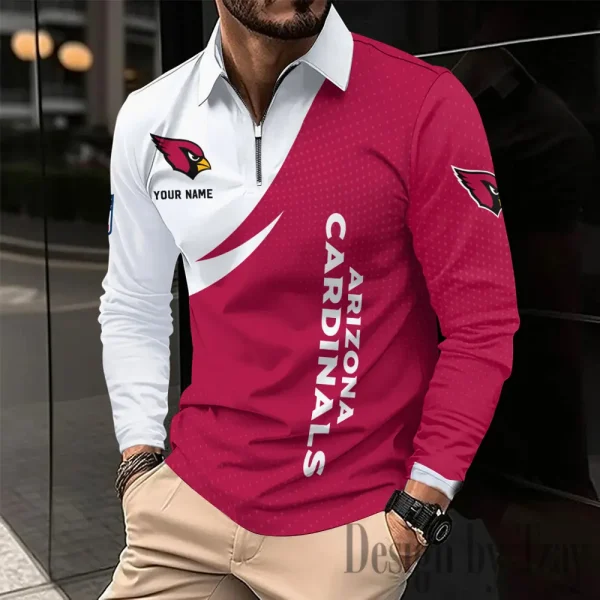 Arizona Cardinals Fashion Men's Business Long Sleeve T-Shirt SPTLSPS360 - Image 2