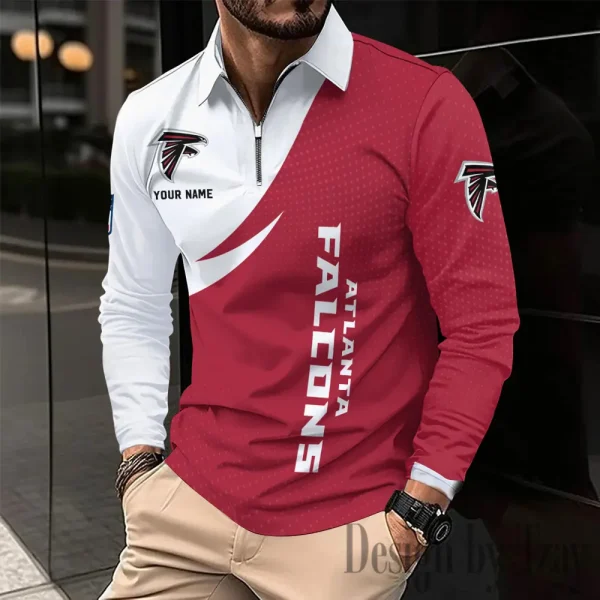 Atlanta Falcons Fashion Men's Business Long Sleeve T-Shirt SPTLSPS361 - Image 2