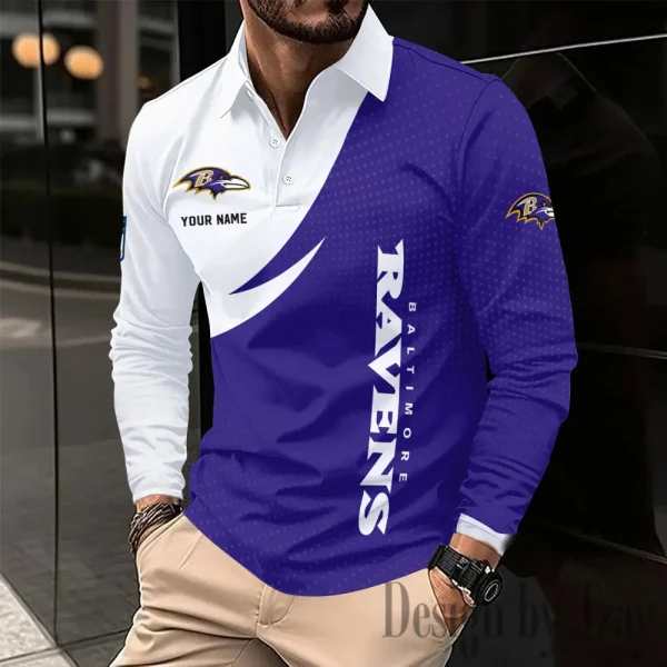 Baltimore Ravens Fashion Men's Business Long Sleeve T-Shirt SPTLSPS362